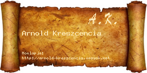 Arnold Kreszcencia névjegykártya